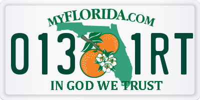 FL license plate 0131RT