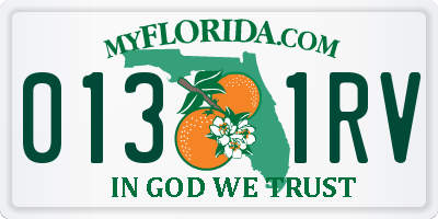 FL license plate 0131RV