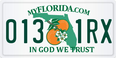 FL license plate 0131RX