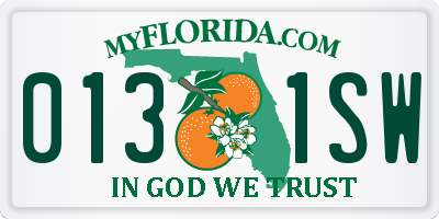 FL license plate 0131SW