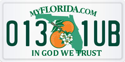 FL license plate 0131UB