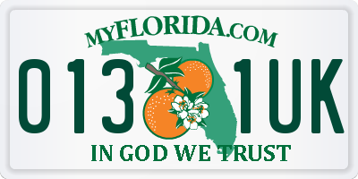 FL license plate 0131UK