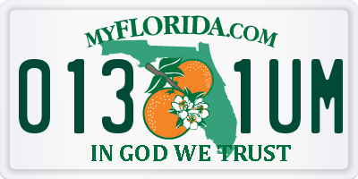 FL license plate 0131UM