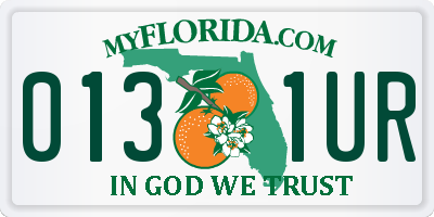 FL license plate 0131UR