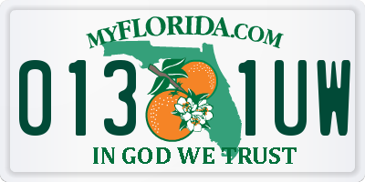 FL license plate 0131UW