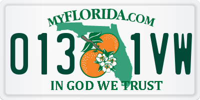 FL license plate 0131VW