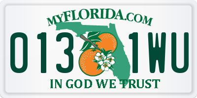 FL license plate 0131WU