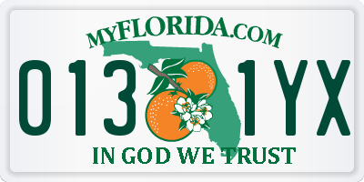 FL license plate 0131YX