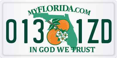 FL license plate 0131ZD