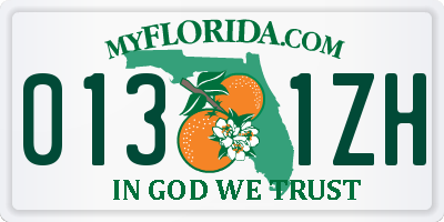 FL license plate 0131ZH