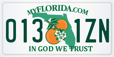 FL license plate 0131ZN