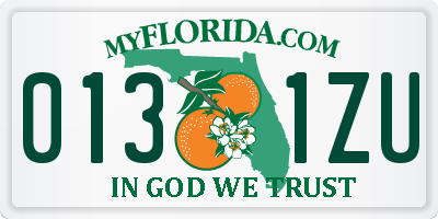 FL license plate 0131ZU