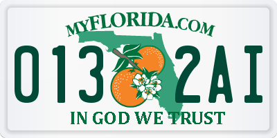 FL license plate 0132AI
