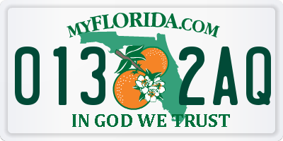 FL license plate 0132AQ