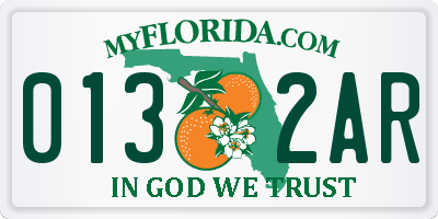 FL license plate 0132AR