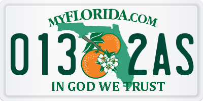 FL license plate 0132AS