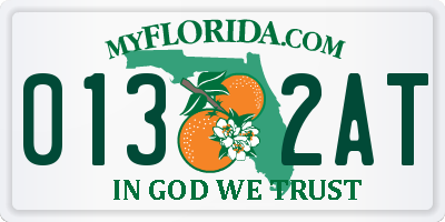 FL license plate 0132AT