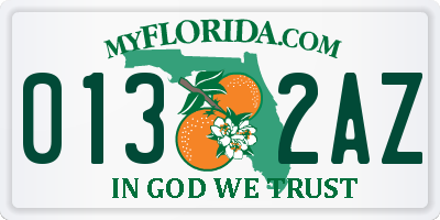 FL license plate 0132AZ