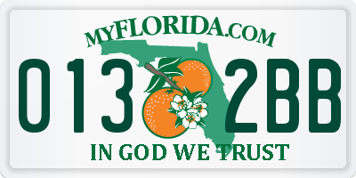 FL license plate 0132BB
