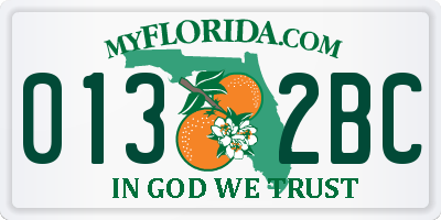 FL license plate 0132BC
