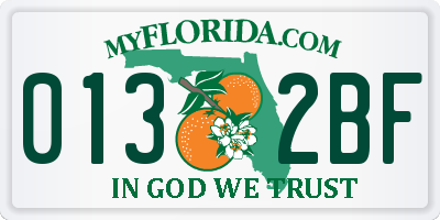 FL license plate 0132BF