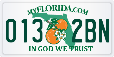FL license plate 0132BN
