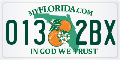 FL license plate 0132BX