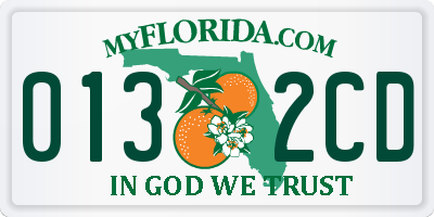 FL license plate 0132CD