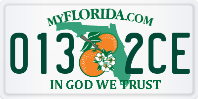 FL license plate 0132CE