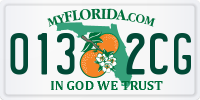 FL license plate 0132CG