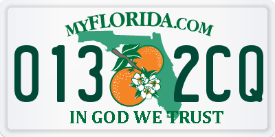 FL license plate 0132CQ