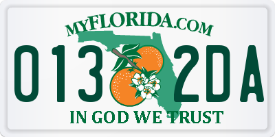 FL license plate 0132DA