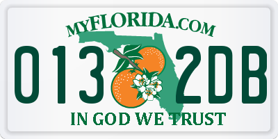 FL license plate 0132DB