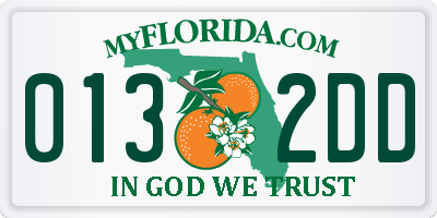 FL license plate 0132DD