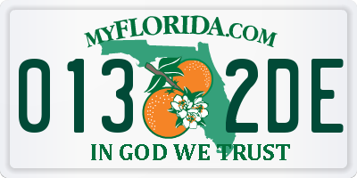 FL license plate 0132DE