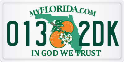 FL license plate 0132DK