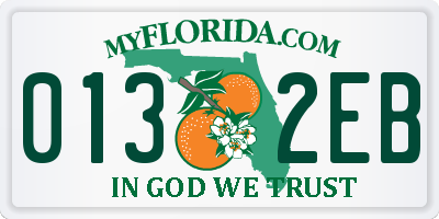 FL license plate 0132EB