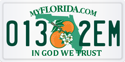 FL license plate 0132EM