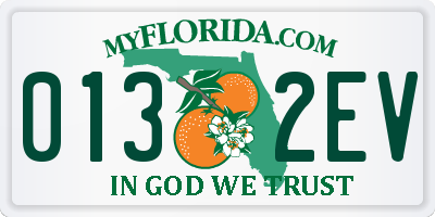 FL license plate 0132EV