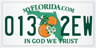 FL license plate 0132EW