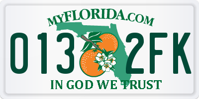 FL license plate 0132FK