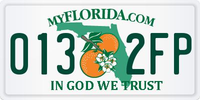 FL license plate 0132FP