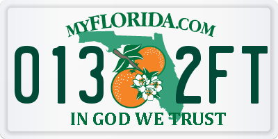 FL license plate 0132FT