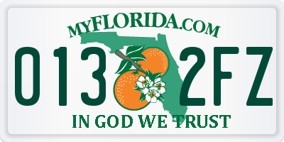 FL license plate 0132FZ