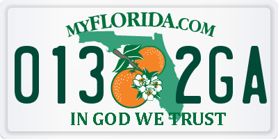 FL license plate 0132GA