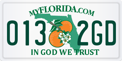 FL license plate 0132GD