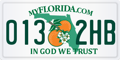FL license plate 0132HB