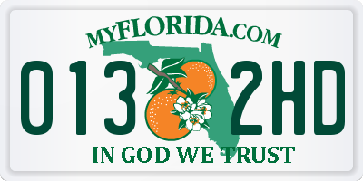 FL license plate 0132HD
