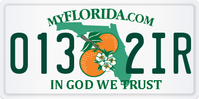FL license plate 0132IR