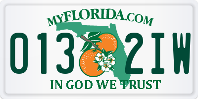 FL license plate 0132IW